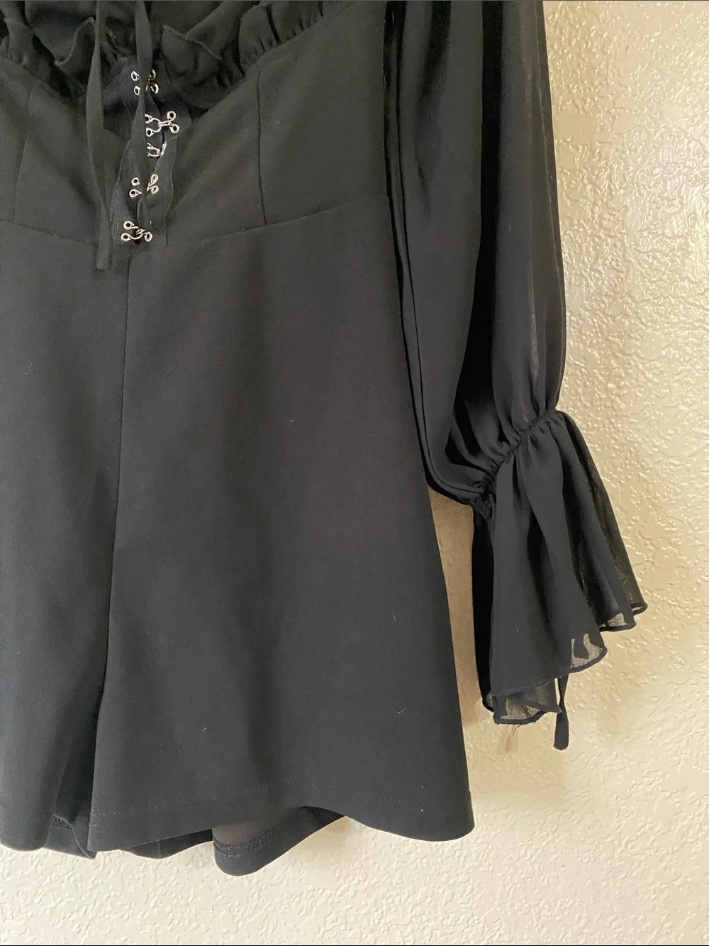 PrettyLittleThing Black offf the shoulder romper